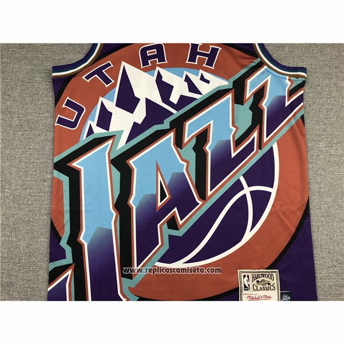 Camiseta Utah Jazz Donovan Mitchell #45 Mitchell & Ness Big Face Violeta